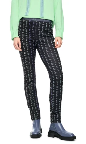 Pantalon Long Taille Moyenne Elastique Droit Imprimé Neoprene