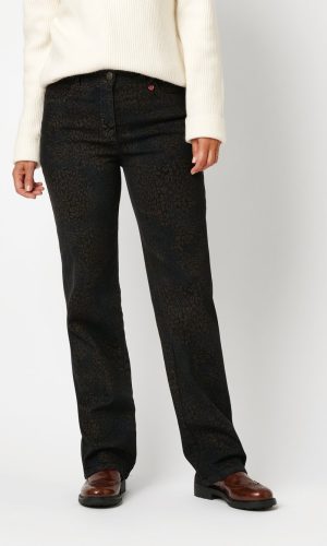Pantalon Long Taille Moyenne Quatre Poches Ma Meilleure Amie  Imprimé Léopard Droit