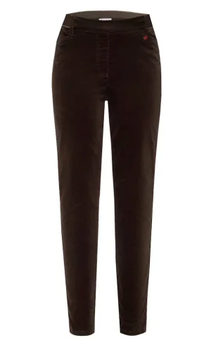 Pantalon Long Taille Moyenne Elastique Dos Quatre Poches Velours Alice Slim