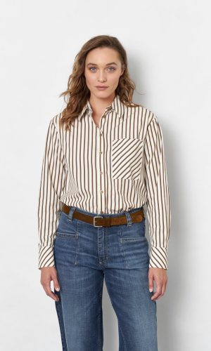 Chemise Manches Longues Une Poche Rayée