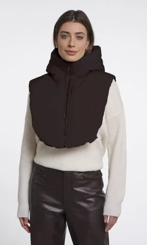 Faux Col À Capuche MatelassÉ Uni
