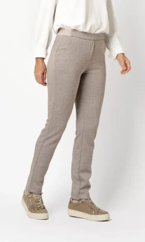 Pantalon Long Taille Moyenne Elastique New Slim Motif Chevrons