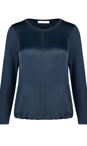 Tee-shirt Col Rond Manches Longues Effet Satiné Uni
