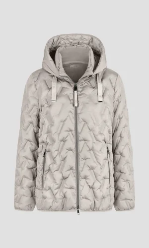 Parka Mi Longue Manches Longues Matelassée Zippée Capuche Amovible Deux Poches Zippées Unie