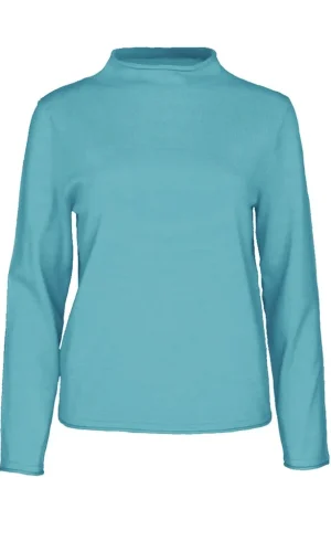 Pull Col Montant Roulotté Manches Longues Uni