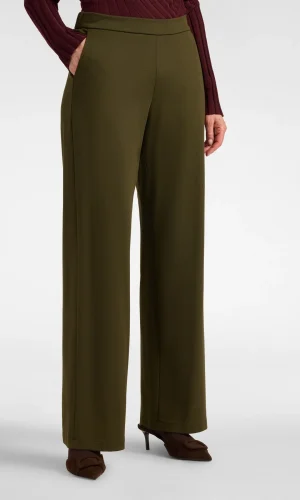Pantalon Long Taille Moyenne Elastique Deux Poches Françaises Uni
