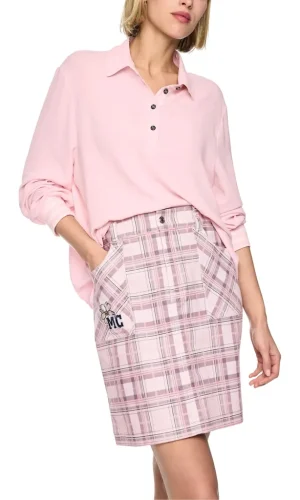 Blouse Col Polo Manches Longues Elastiques Fluide Unie