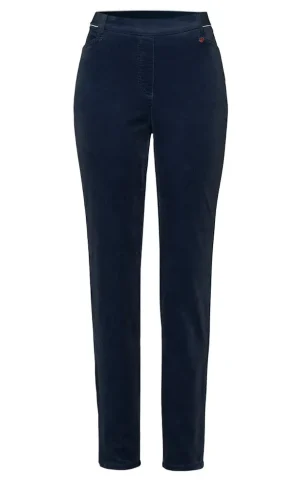 Pantalon Long Taille Moyenne Elastique Quatre Poches Alice New Velours Skinny Uni