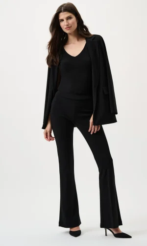 Pantalon Long Taille Moyenne Bootcut Fluide Uni