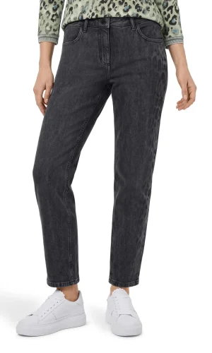 Pantalon Long Taille Moyenne Quatre Poches Barrel Imprimé Léo Côté
