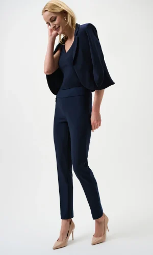 Pantalon Sept-huitième Taille Moyenne Elastique Slim Uni