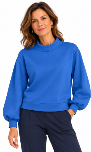 Sweat Col Montant Manches Longues Ballons Uni