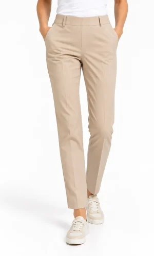 Pantalon Sept-huitième Taille Elastique Slim Uni
